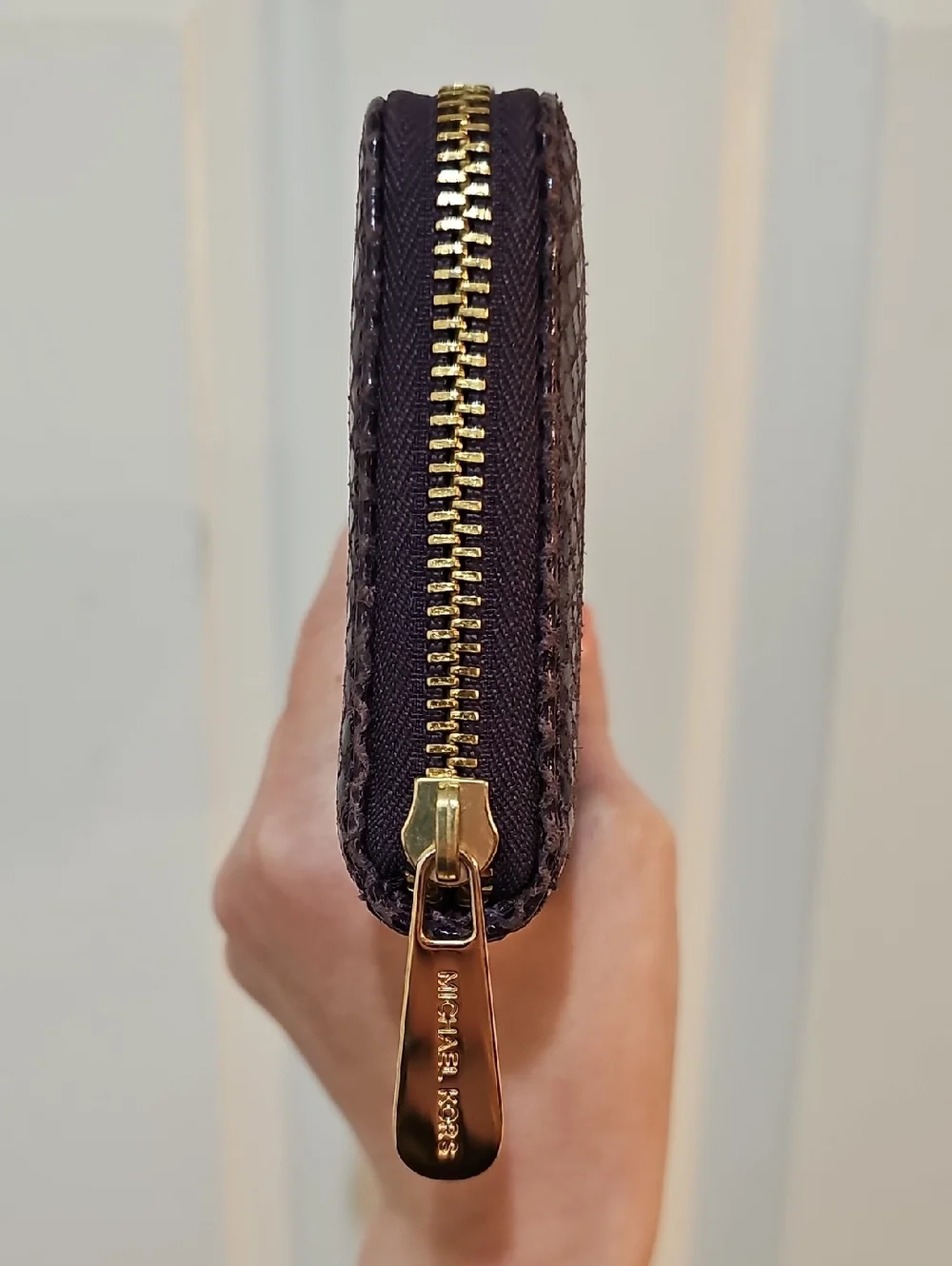 Michael Kors Purple Snakeskin Print Wallet